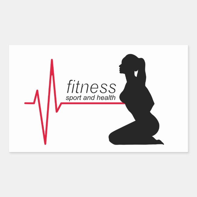Fitness girl rectangular sticker (Front)