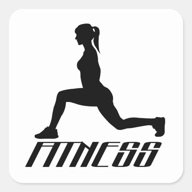 Fitness girl square sticker (Front)