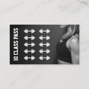 Fitness Girl Trainer 10 Class Pass Loyalty Card