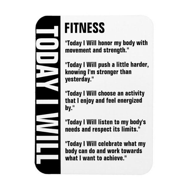 Fitness Goals Reminder Customise Magnet (Vertical)
