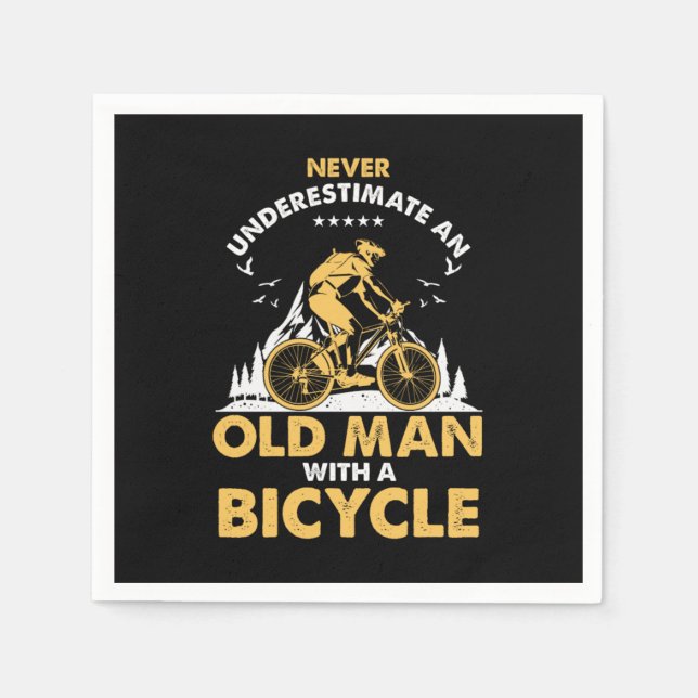 Fitness Grandpa Exercise Bikers Bicycle MTB Cyclin Napkin (Front)
