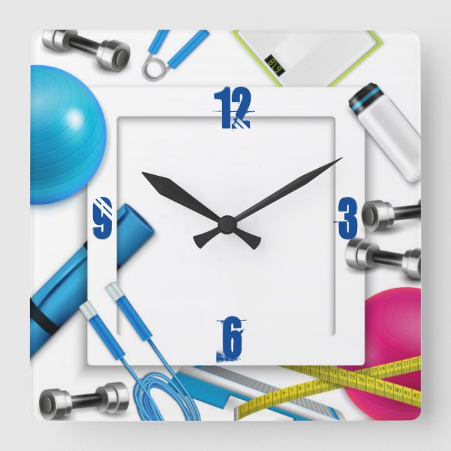 Fitness great square wall clock (Front)