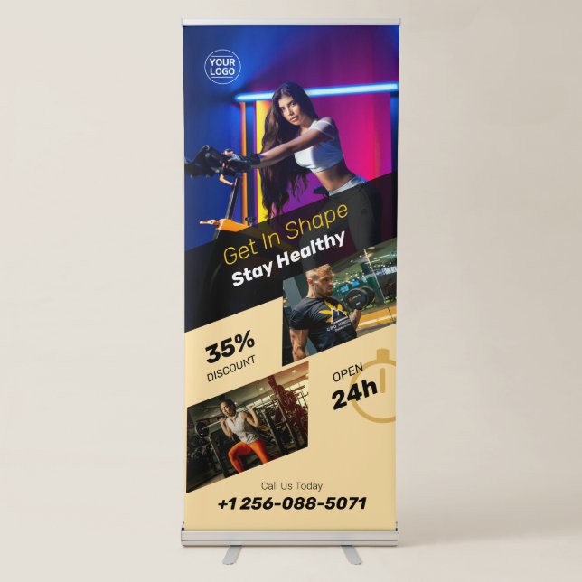 Fitness Gym Custom Retractable Banner (Front)