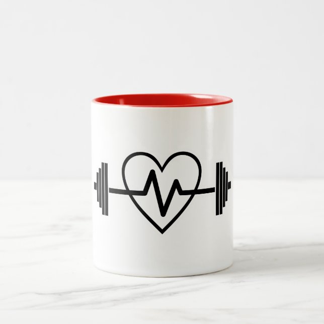 FITNESS GYM IS LIFE Two-Tone COFFEE MUG (Center)