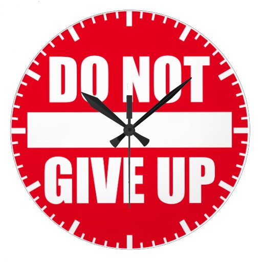 Image of Fitness Gym Motivation - Do Not Give Up Large Clock