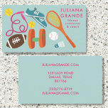 Fitness Gym Trainer Coach Sports CUSTOM Charming   Business Card<br><div class="desc">Change the text, font and colours of this customisable business card with illustrations of fitness equipment. Hand drawn by me for you. Perfect business cards for those in the health, fitness, gym and sports fields. Personal trainers, sports medicine, fitness instructors and gym owner business cards. Add your own text to...</div>