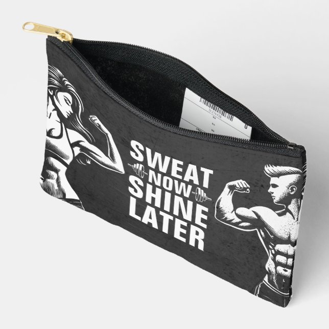 Fitness Gym Workout Bodybuilding Motivational Accessory Pouch (Open)