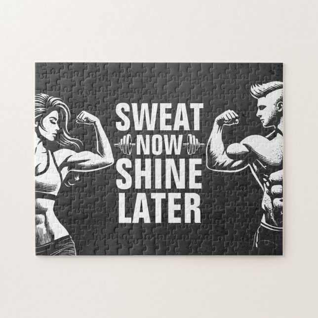 Fitness Gym Workout Bodybuilding Motivational Jigsaw Puzzle (Horizontal)