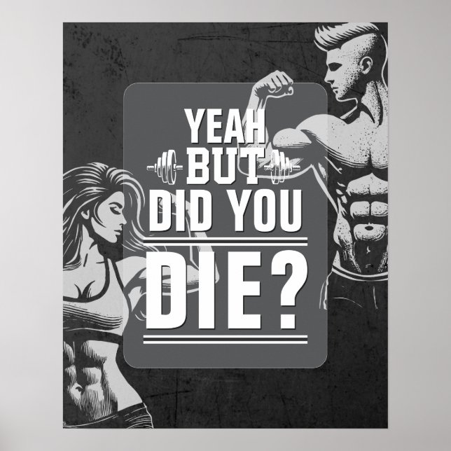 Fitness Gym Workout Bodybuilding Motivational Poster (Front)