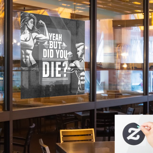 Fitness Gym Workout Bodybuilding Motivational Window Cling (Restaurant Window)