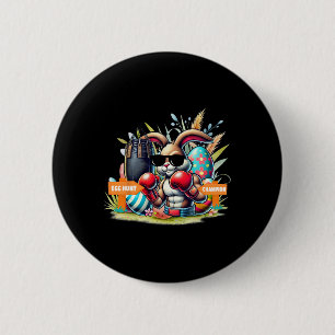 Fitness Gym Workout Egg Hunt Boxing Easter Bunny  6 Cm Round Badge