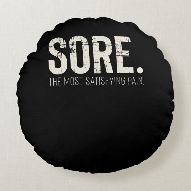 Fitness Gym Workout Motivational Quote Round Cushion (Front)