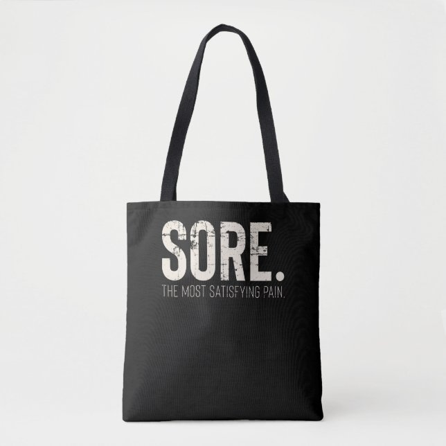 Fitness Gym Workout Motivational Quote Tote Bag (Front)