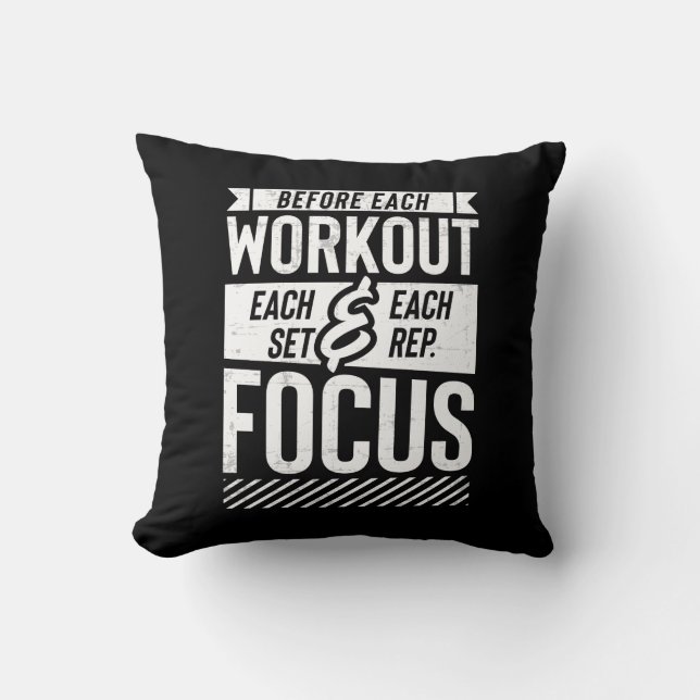 Fitness Gym Workout Motivational Saying Cushion (Front)