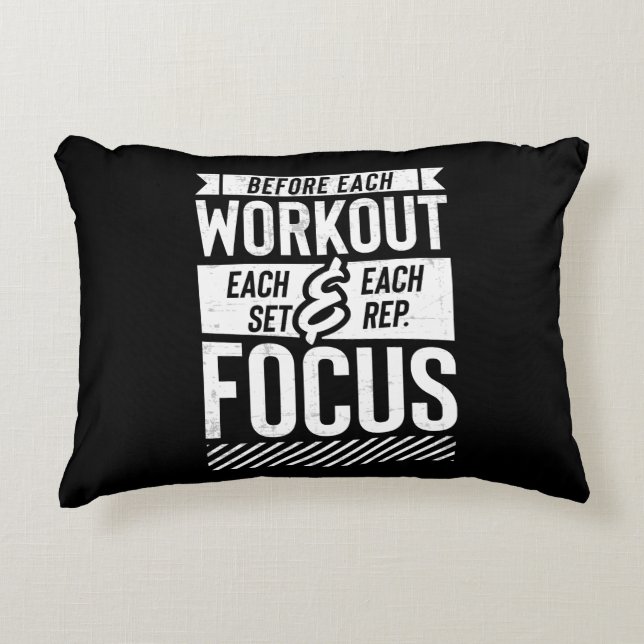 Fitness Gym Workout Motivational Saying Decorative Cushion (Front)