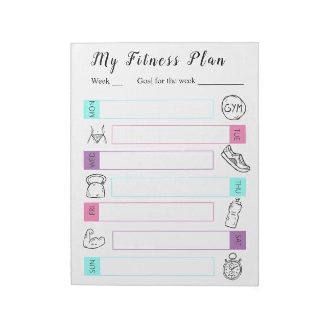 fitness,gym workout planner organizer motivation notepad (Rotated)