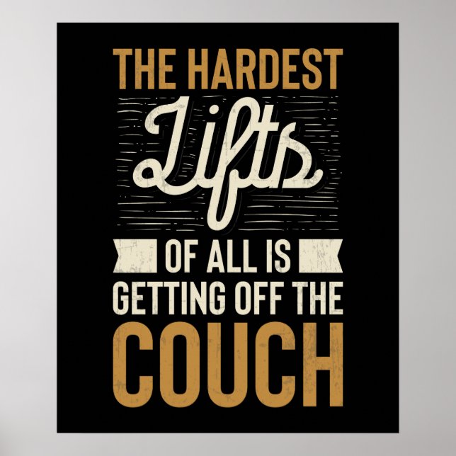 Fitness Gym Workout Weightlifting Quote Poster (Front)