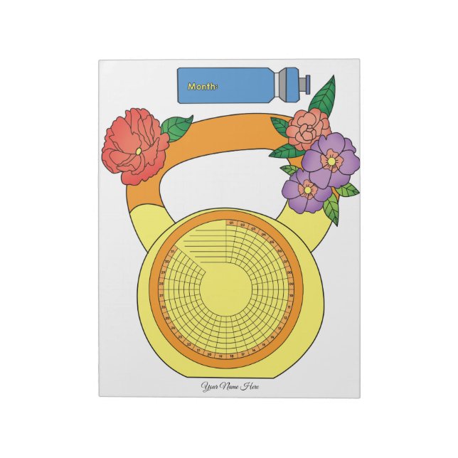 Fitness Habit Tracker Custom Notepad (Rotated)