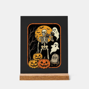 Fitness Halloween Skeleton Ghost Pumpkin Workout D Acrylic Sign