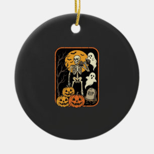 Fitness Halloween Skeleton Ghost Pumpkin Workout D Ceramic Tree Decoration