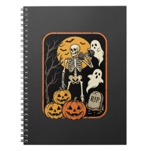 Fitness Halloween Skeleton Ghost Pumpkin Workout D Notebook