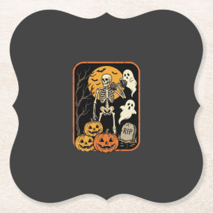 Fitness Halloween Skeleton Ghost Pumpkin Workout D Paper Coaster