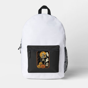 Fitness Halloween Skeleton Ghost Pumpkin Workout D Printed Backpack