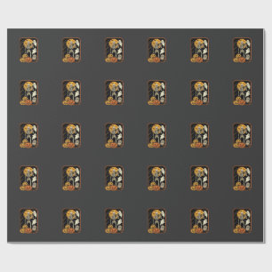 Fitness Halloween Skeleton Ghost Pumpkin Workout D Wrapping Paper