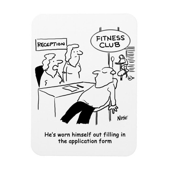 Fitness Health Club Cartoon Magnet (Vertical)