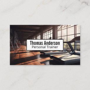 Fitness Health   Treadmills in Gym Business Card