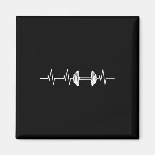 Fitness Heartbeat Dumbbell Heartline Bodybuilding Magnet