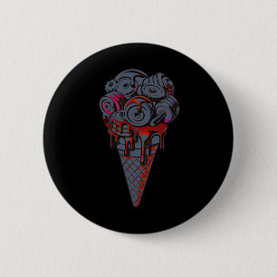 Fitness Ice Cream Cone Dumbbell Humour Gym Lovers 6 Cm Round Badge