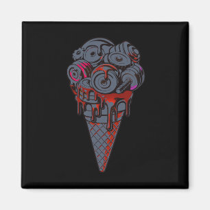 Fitness Ice Cream Cone Dumbbell Humour Gym Lovers Magnet