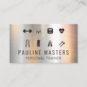 Fitness Icons   Metallic Background Appointment Card