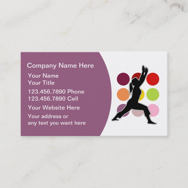 Fitness Instructor Business Cards (Front)