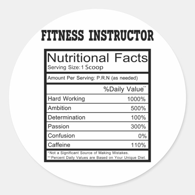 Fitness Instructor Classic Round Sticker (Front)