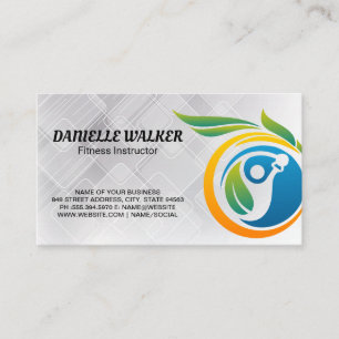 Fitness Instructor   Health Logo Business Card