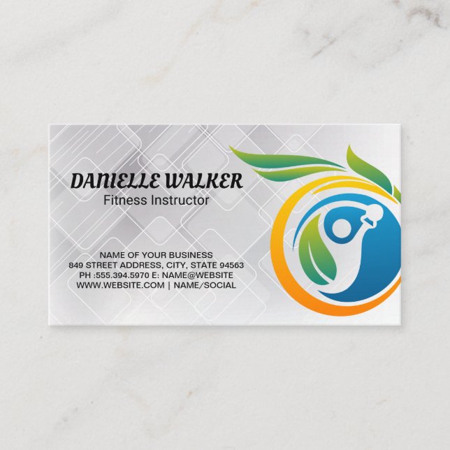 Fitness Instructor | Health Logo Business Card (Front)