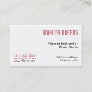 Fitness Instructor on white Business Card