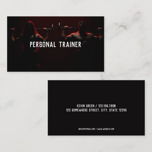 Fitness Instructor Personal Trainer Business Card (Front/Back)