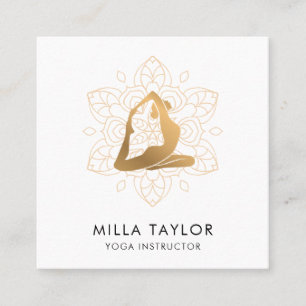 Fitness Instructor Yoga Instructor, Yoga pose, Gym Square Business Card