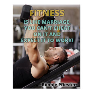 Fitness is Like Marriage Motivational Poster