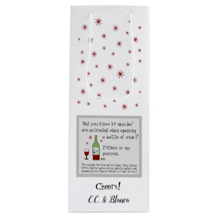 Fitness Is My Passion Funny Wine Quote Wine Gift Bag