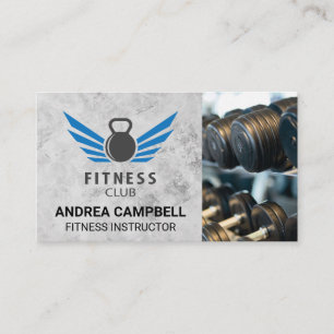 Fitness Kettle Bell Logo   Gym Weights Business Card