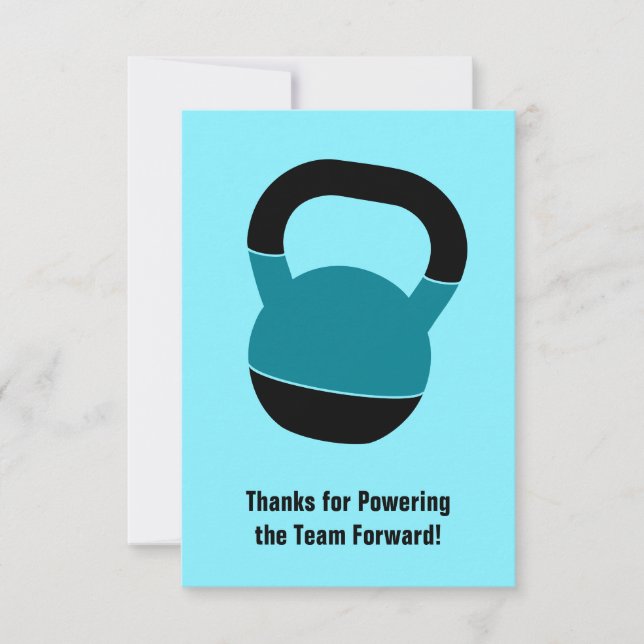 Fitness Kettlebell Portrait Referral Thank You  Card (Front)