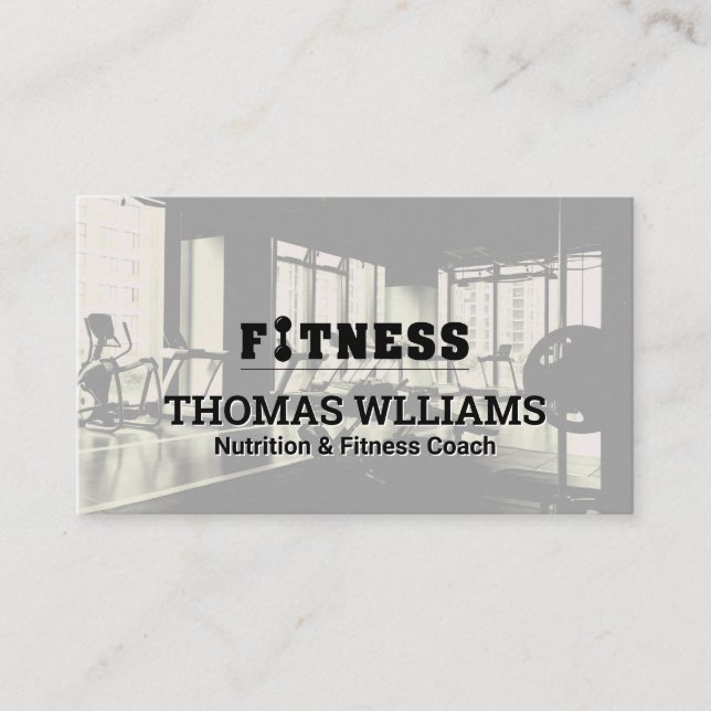 Fitness Logo | Gym Background | Personal Trainer Business Card (Front)