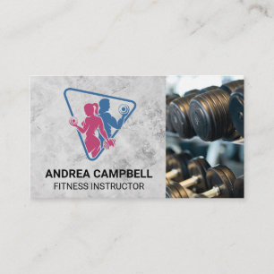 Fitness Logo   Gym Weights Business Card