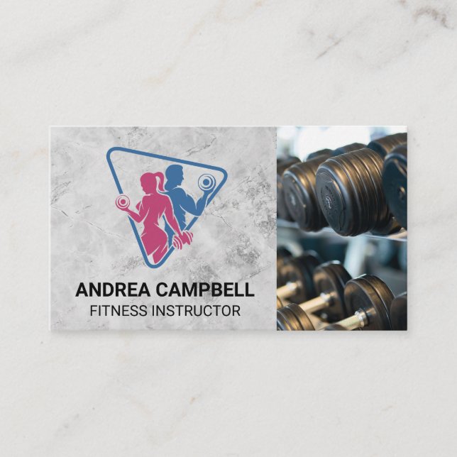 Fitness Logo | Gym Weights Business Card (Front)