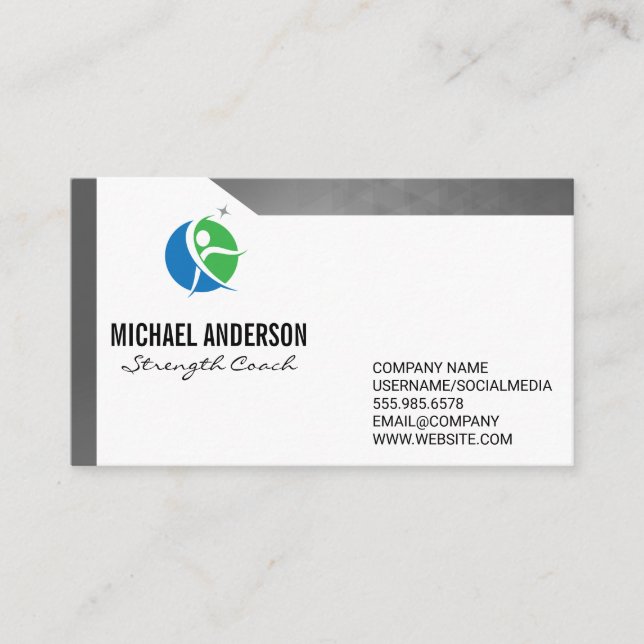 Fitness Logo | Personal Trainer Business Card (Front)