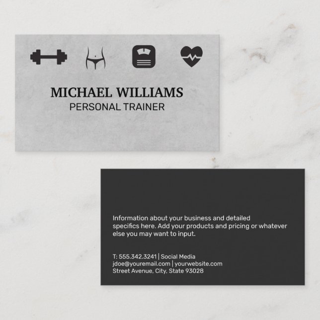 Fitness Logo | Personal Trainer Business Card (Front/Back)